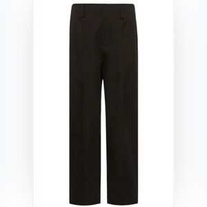 Vince Cropped Straight-leg Cotton-blend Pants in Black